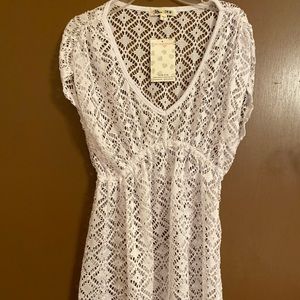 NWT miken swimwear cover up white